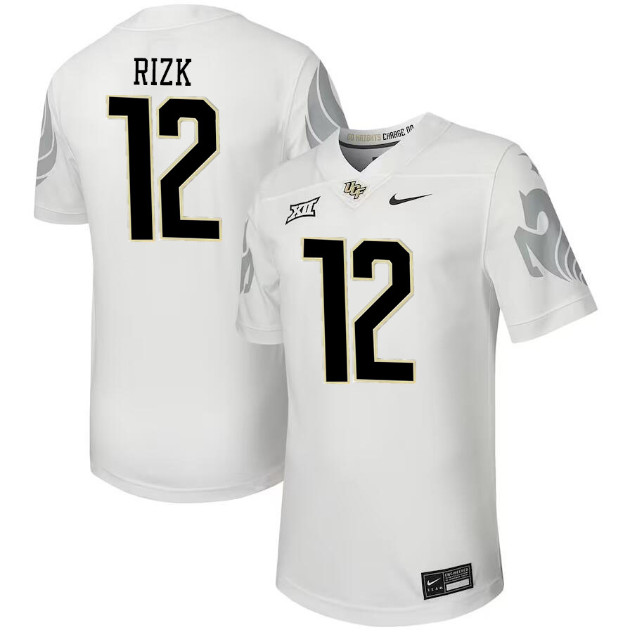 #12 Dylan Rizk UCF Knights Jerseys Football Stitched-White